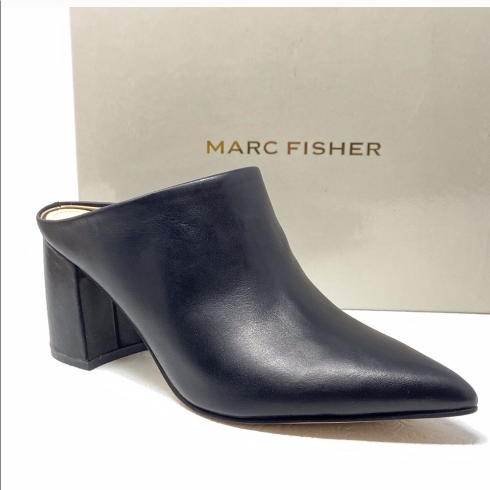 NEW MARC FISHER Ragni Mules 7.5  Black Leather